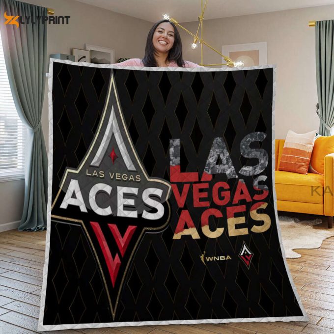 Las Vegas Aces Quilt Blanket For Fans Home Decor Gift 1