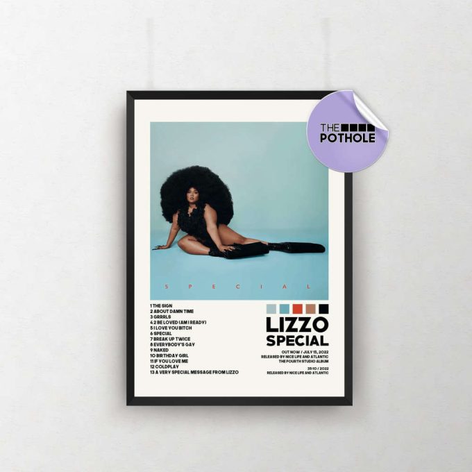 Lizzo Poster | Special Poster | Lizzo, Special, Tracklist Album Cover Poster / Album Cover Poster Print Wall Art, Alternative Cover 2