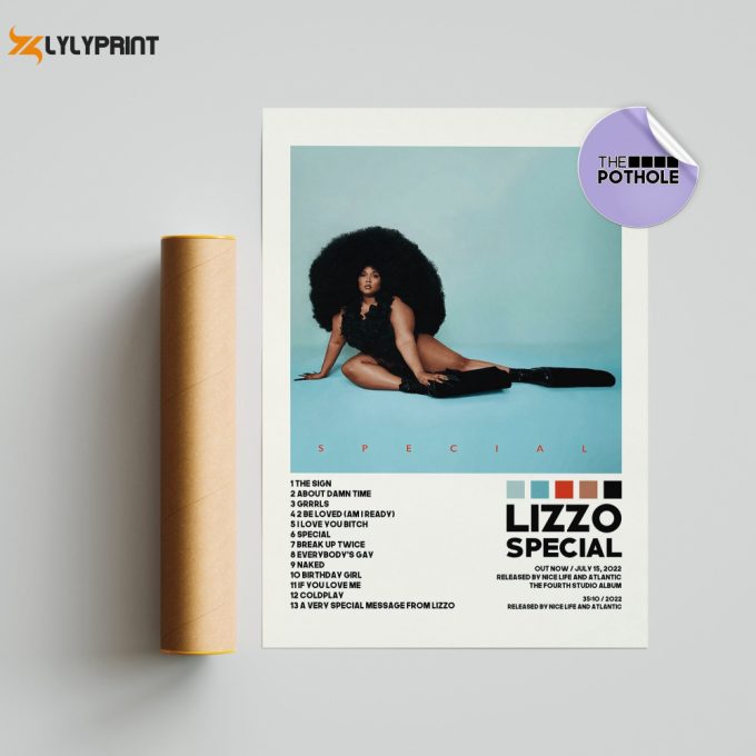 Lizzo Poster | Special Poster | Lizzo, Special, Tracklist Album Cover Poster / Album Cover Poster Print Wall Art, Alternative Cover 1