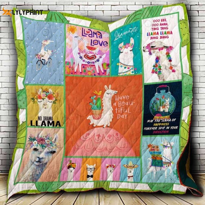 Llama Have A Beatiful Day 3D Customized Quilt 1