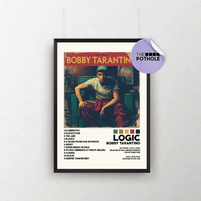 Logic Posters / Boby Tarantino Poster, Tracklist Poster, Album Cover Poster, Print Wall Art, Custom Poster, Boby Tarantino, Logic 2