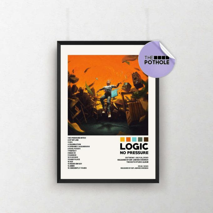 Logic Posters / No Pressure Poster, Tracklist Poster, Album Cover Poster, Print Wall Art, Custom Poster, Boby Tarantino, Logic, No Pressure 2