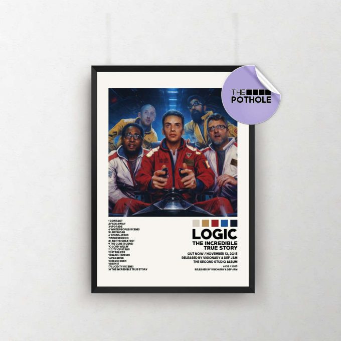 Logic Posters / The Incredible True Story Poster, Tracklist Poster, Album Cover Poster, Print Wall Art, Custom Poster, College Park, Logic 2