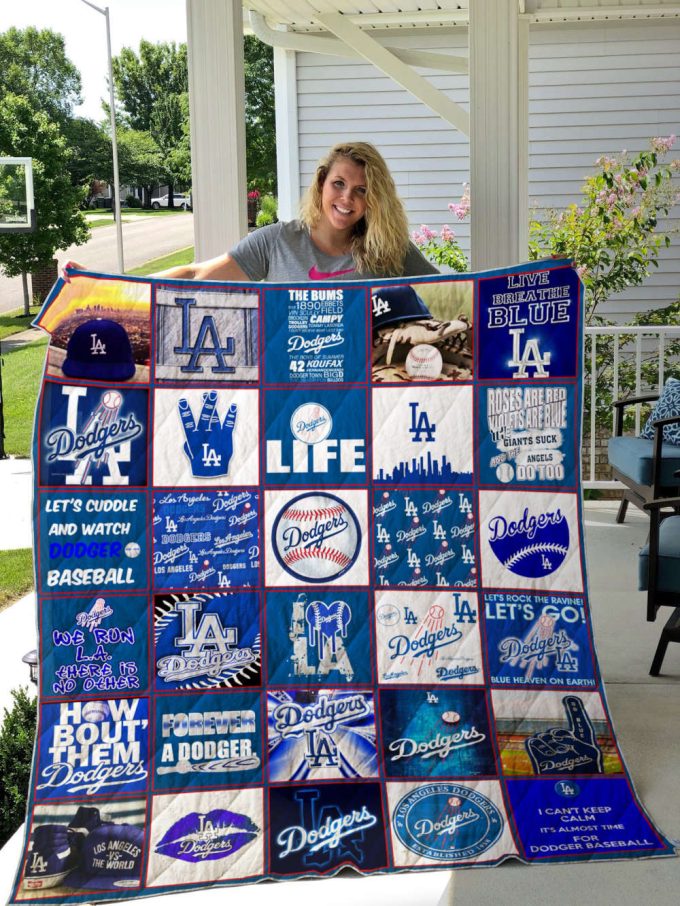 Los Angeles Dodgers 1 Quilt Blanket For Fans Home Decor Gift 2