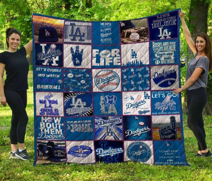 Los Angeles Dodgers 2 Quilt Blanket For Fans Home Decor Gift 2