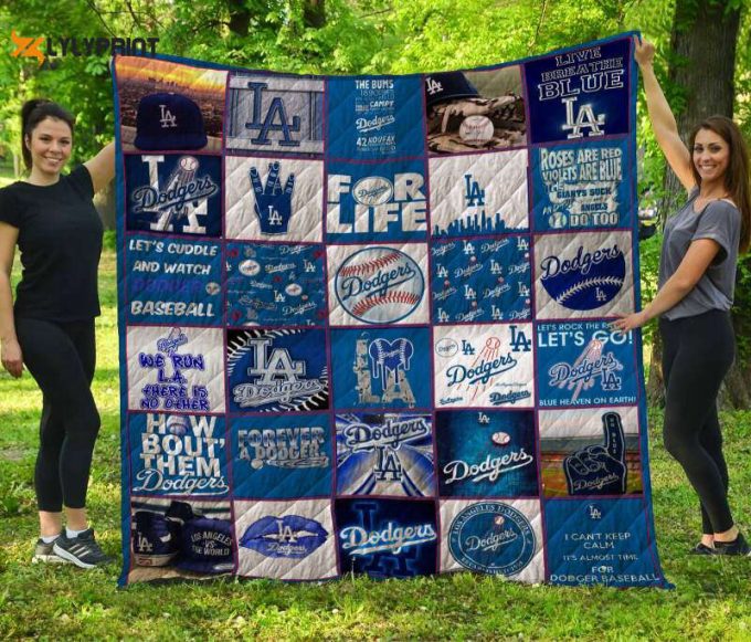 Los Angeles Dodgers 2 Quilt Blanket For Fans Home Decor Gift 1