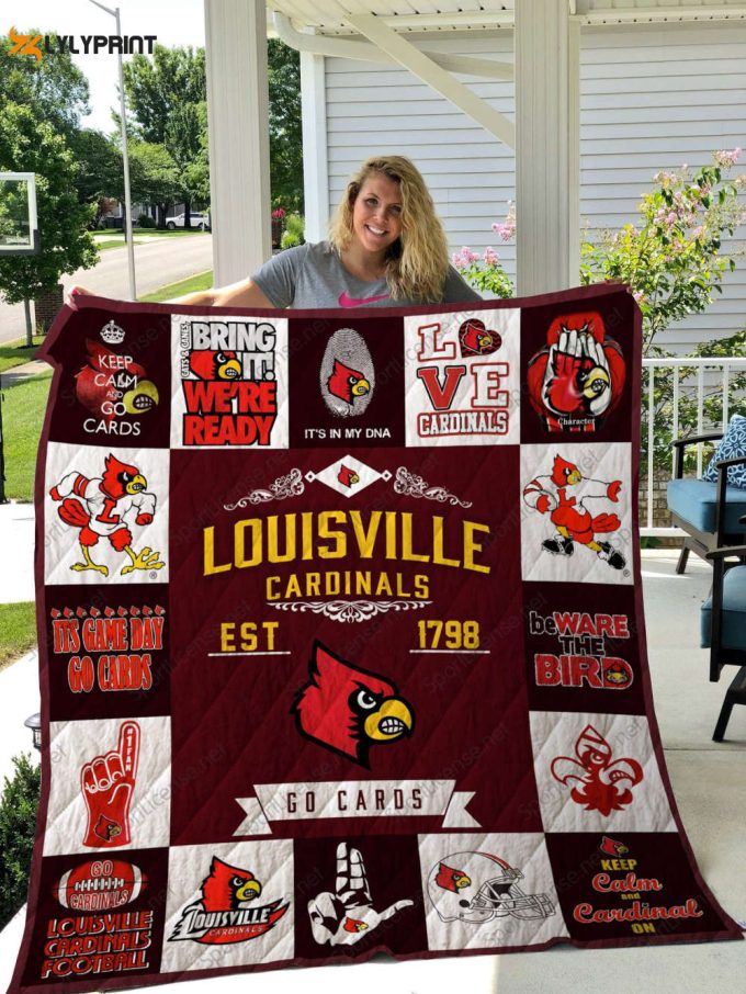 Louisville Cardinals 2 Quilt Blanket For Fans Home Decor Gift 1