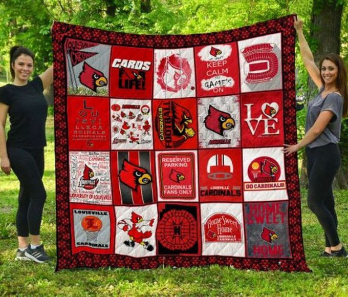 Louisville Cardinals 2 Quilt Blanket For Fans Home Decor Gift 3