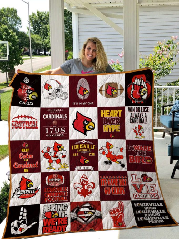 Louisville Cardinals 3 Quilt Blanket For Fans Home Decor Gift 2