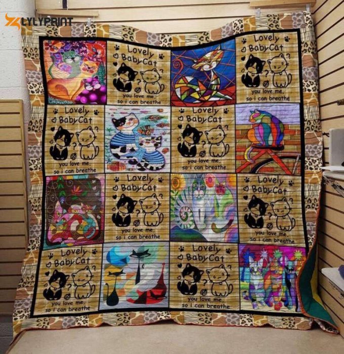 Lovely Baby Cat 3D Customized Quilt 1