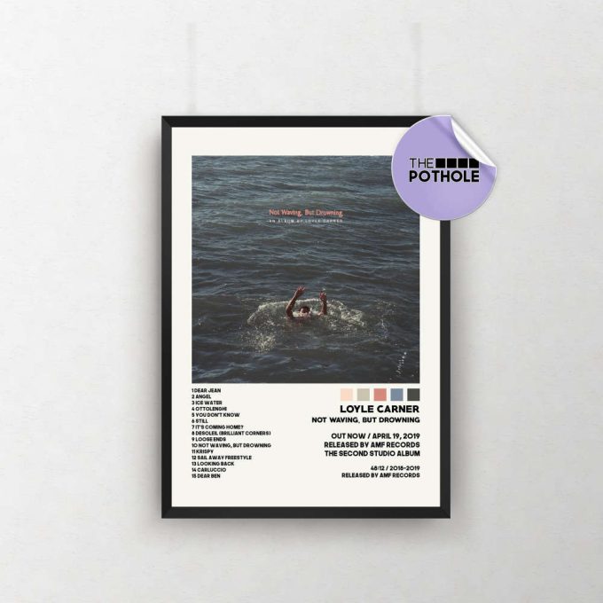 Loyle Carner Posters, Not Waving, But Drowning Poster, Album Cover Poster, Poster Print Wall Art, Custom, Loyle Carner, Tracklist Poster 2