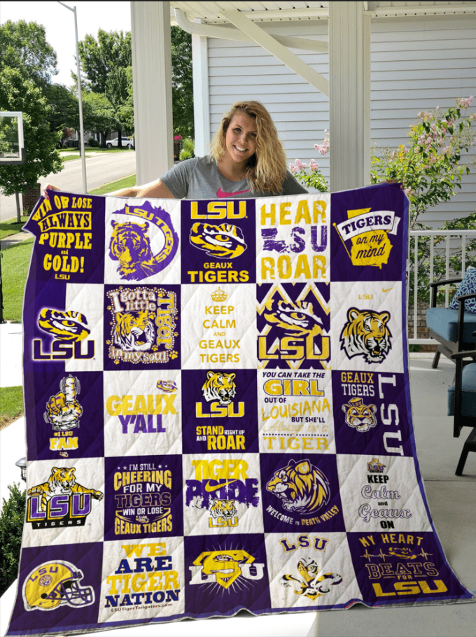 Lsu Tigers Quilt Blanket For Fans Home Decor Gift 2