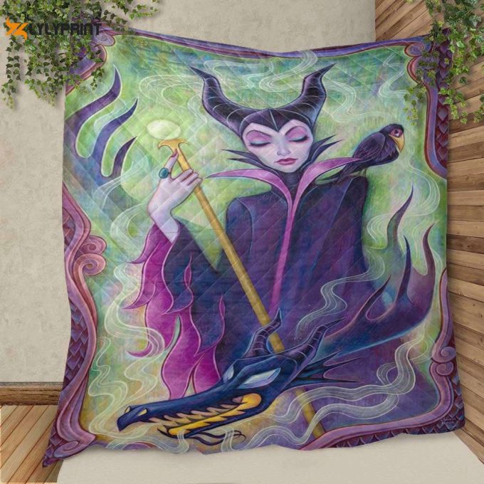 Maleficent Witch Disney Villains Art Gifts Lover Quilt Blanket For Fans Home Decor Gift 1