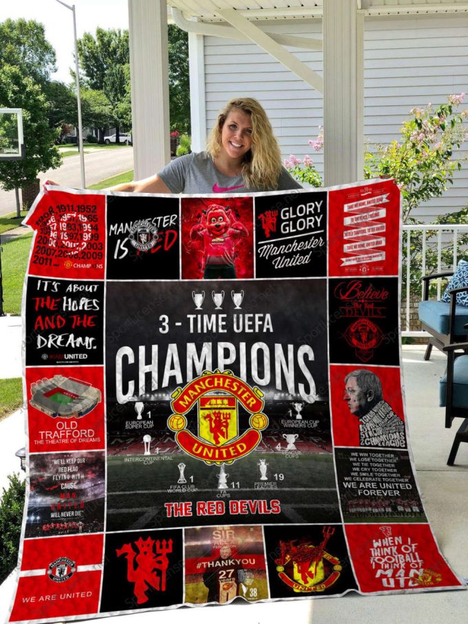 Manchester United Quilt Blanket For Fans Home Decor Gift 2