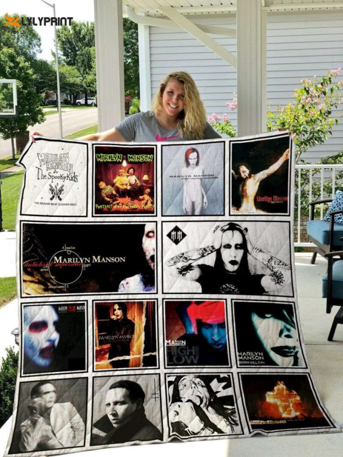 Marilyn Manson Quilt Blanket For Fans Home Decor Gift 1