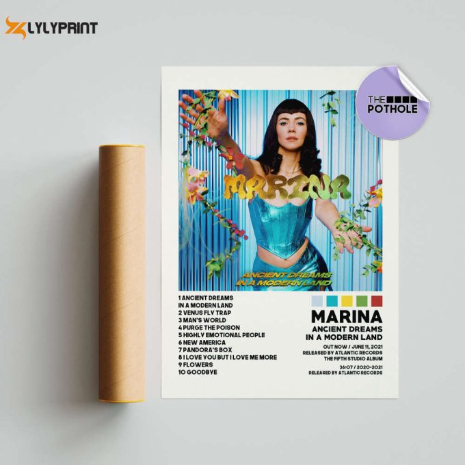 Marina And The Diamonds Posters, Ancient Dreams In A Modern Land Poster, Album Cover Poster, Poster Print Wall Art, Custom Poster, Marina 1