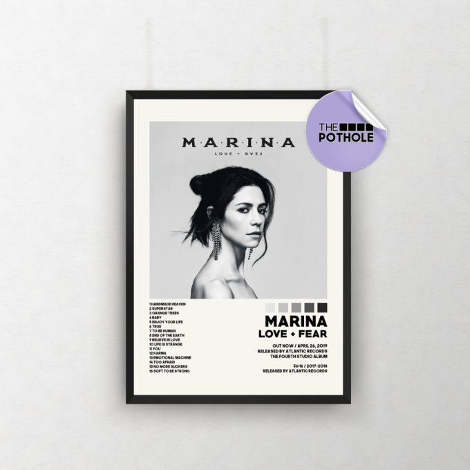 Marina And The Diamonds Posters, Love &Amp; Fear Poster, Album Cover Poster, Poster Print Wall Art, Custom Poster, Home Decor, Marina 2