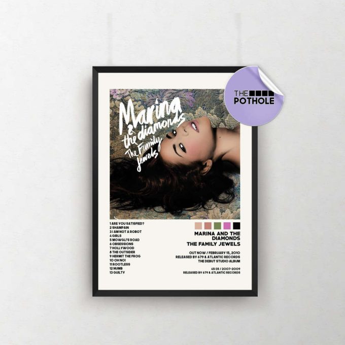 Marina And The Diamonds Posters, The Family Jewels Poster, Album Cover Poster, Poster Print Wall Art, Custom Poster, Home Decor, Marina 2