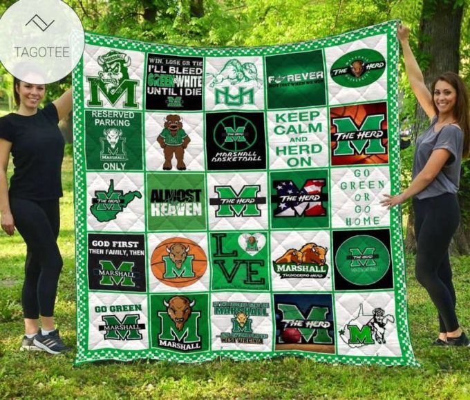 Marshall Thundering Herd 2 Quilt Blanket For Fans Home Decor Gift 2