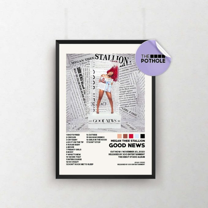 Megan Thee Stallion Posters, Good News Poster, Good News, Album Cover Poster, Poster Print Wall Art, Custom Poster, Tracklist Poster 2