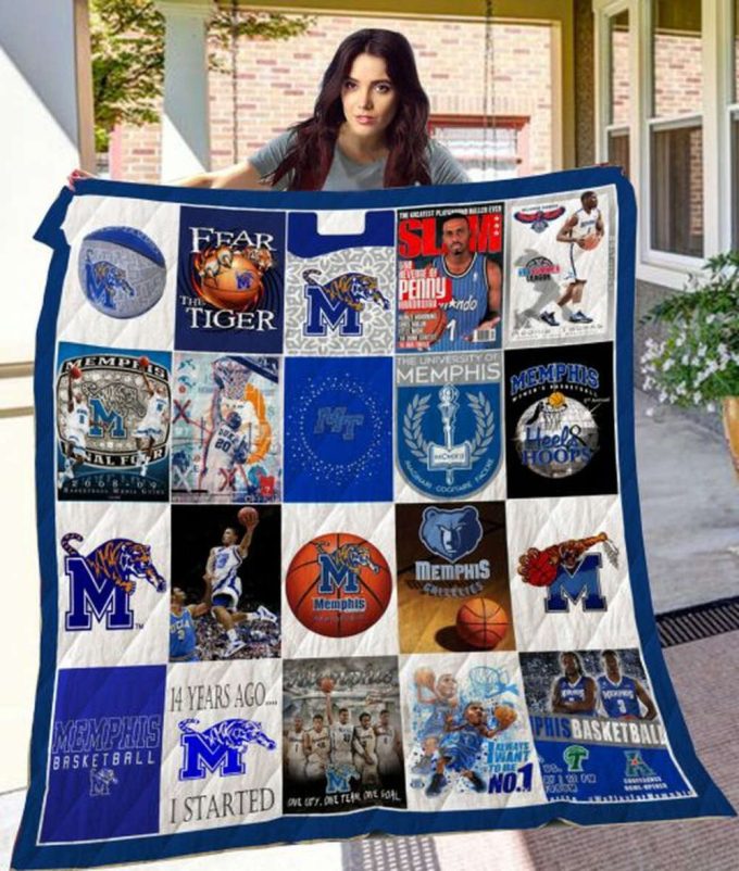 Memphis Tigers Quilt Blanket For Fans Home Decor Gift 2