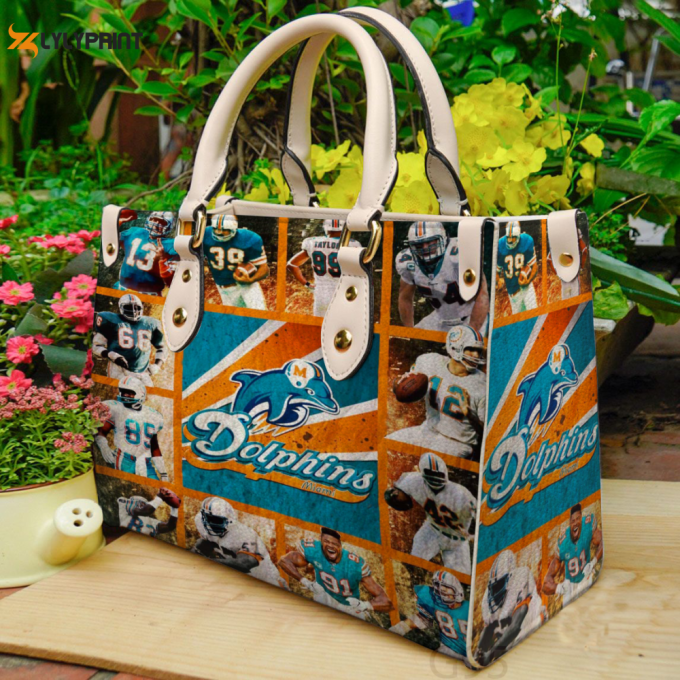Miami Dolphins Leather Bag For Women Gift 1