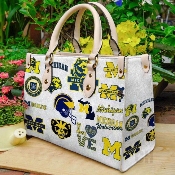 Michigan Wolverines Leather Handbag Gift For Women 2