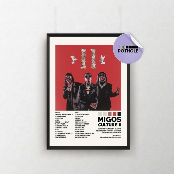 Migos Poster / Culture Ii Poster / Album Cover Poster Poster Print Wall Art, Poster, Home Decor, Migos, Culture, Takeoff Poster 2