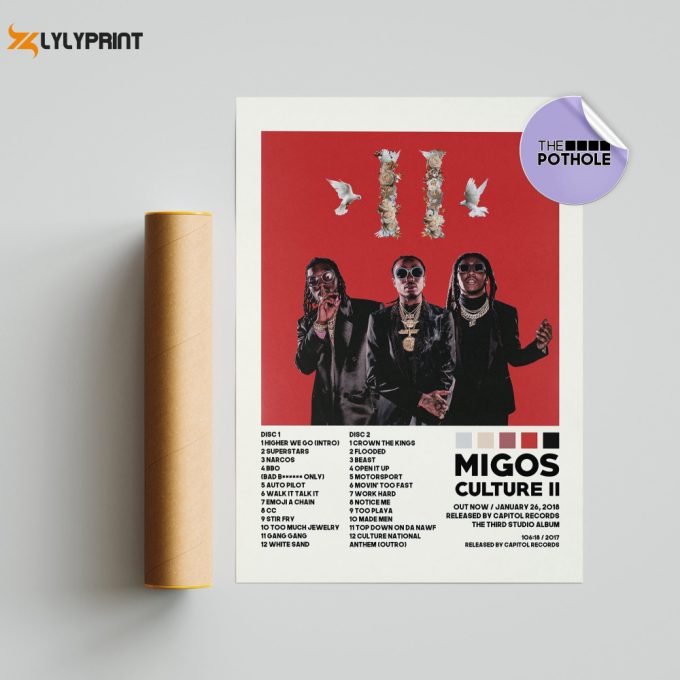 Migos Poster / Culture Ii Poster / Album Cover Poster Poster Print Wall Art, Poster, Home Decor, Migos, Culture, Takeoff Poster 1