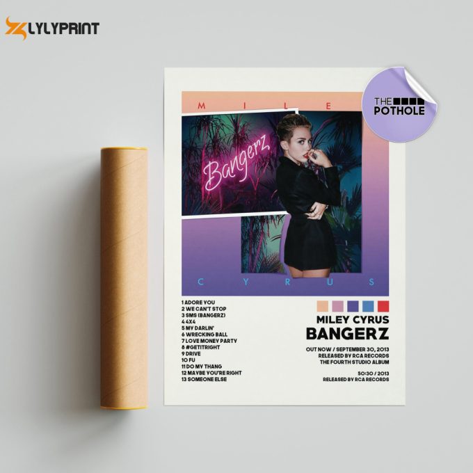 Miley Cyrus Posters / Bangerz Poster, Album Cover Poster, Print Wall Art, Custom Poster, Home Decor, Miley Cyrus, Bangerz 1