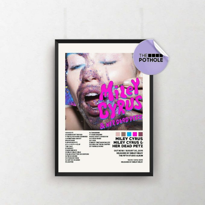 Miley Cyrus Posters / Miley Cyrus &Amp; Her Dead Petz Poster, Album Cover Poster, Print Wall Art, Custom Poster, Home Decor, Miley Cyrus 2