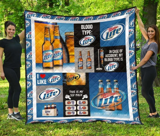 Miller Lite Quilt Blanket For Fans Home Decor Gift 2