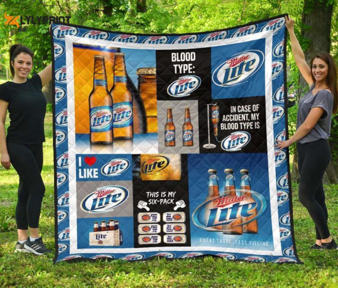 Miller Lite Quilt Blanket For Fans Home Decor Gift 1