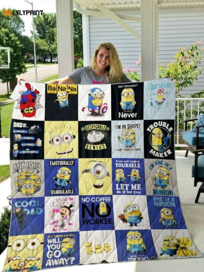 Minions Banana Im One Im A Minion Funny Minions No Coffee No Workee Gift For Fan Quilt Blanket 21 1