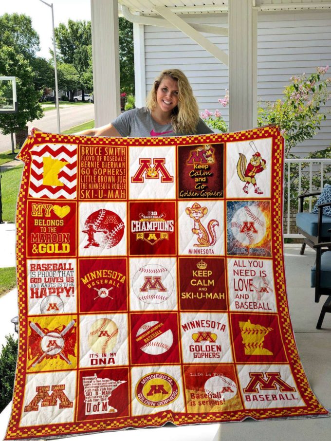 Minnesota Golden Gophers Quilt Blanket For Fans Home Decor Gift 2