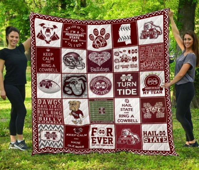 Mississippi State Bulldogs 1 Quilt Blanket For Fans Home Decor Gift 2