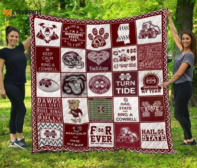 Mississippi State Bulldogs 3D Customized Quilt Blanket Gift For Home Decor 1