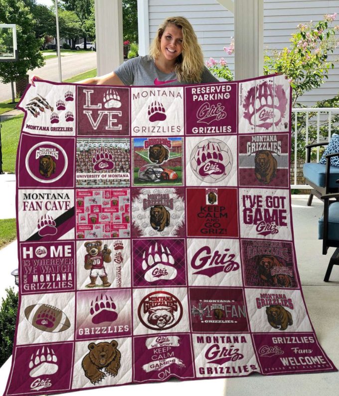 Montana Grizzlies 1 Quilt Blanket For Fans Home Decor Gift 2