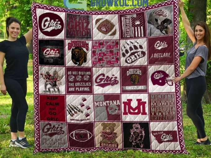 Montana Grizzlies 2 Quilt Blanket For Fans Home Decor Gift 3