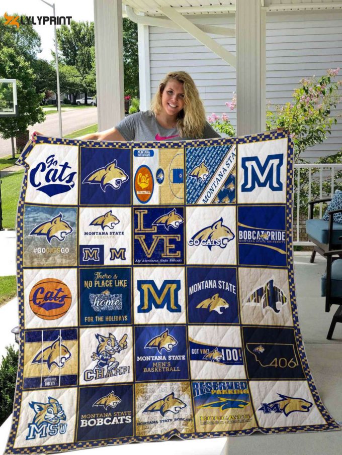 Montana State Bobcats 3 Quilt Blanket For Fans Home Decor Gift 1