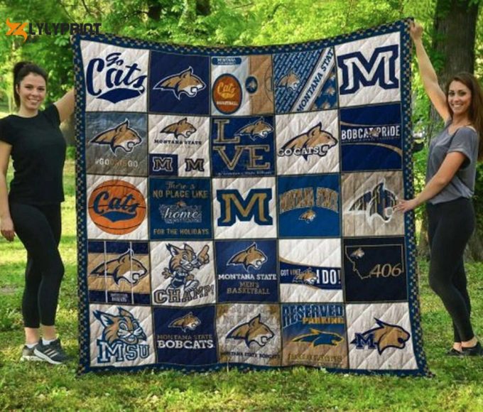 Montana State Bobcats Quilt Blanket For Fans Home Decor Gift 1