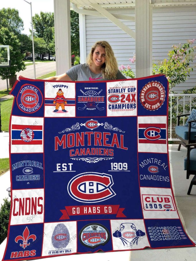 Montreal Canadiens Quilt Blanket For Fans Home Decor Gift 2