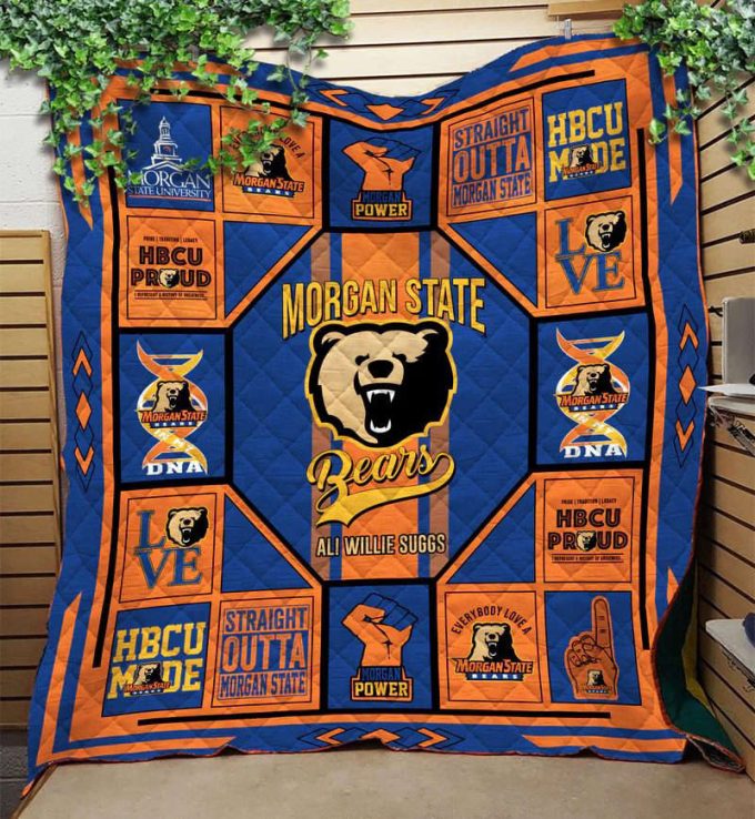 Morgan State University Bears Quilt Blanket For Fans Home Decor Gift 2