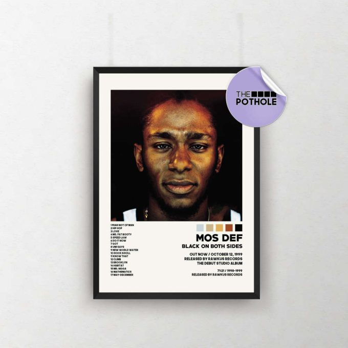 Mos Def Posters / Black On Both Sides Poster / Mos Def, Black On Both Sides / Album Cover Poster / Tracklist Poster, Custom Poster 2