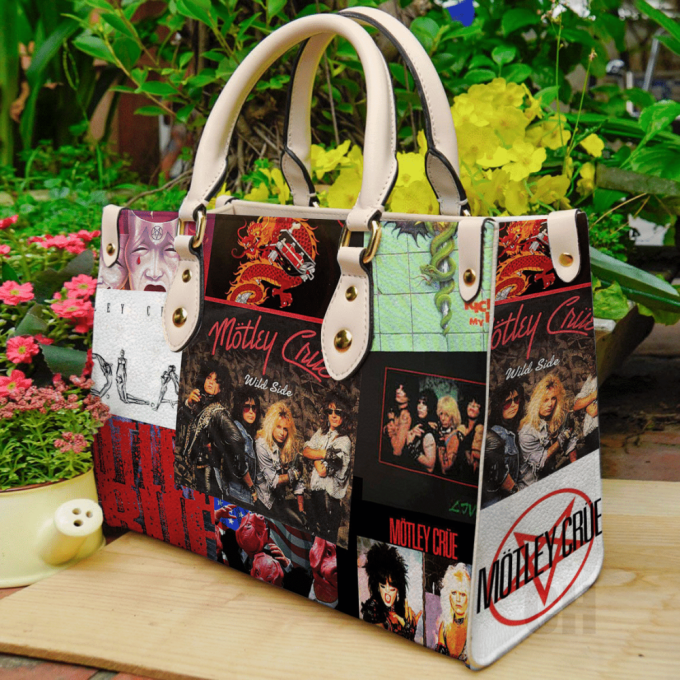 Rock Your Women S Day With Motley Crue Leather Hand Bag Gift For Women'S Day - Perfect Gift For Music Lovers! 2