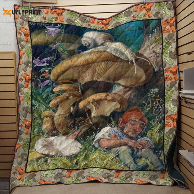 Mushroom And Dwarf Customized 3D Customized Quilt 1