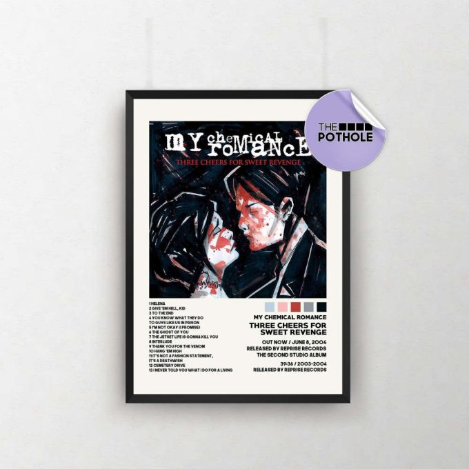 My Chemical Romance Posters / Three Cheers For Sweet Poster, Tracklist Album Cover Poster, Print Wall Art, My Chemical Romance 2