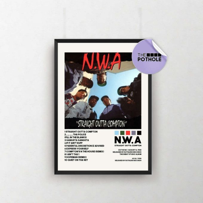 N.w.a. Posters / Straight Outta Compton Poster / Album Cover Poster / Tracklist Poster, Custom Poster, Straight Outta Compton, N.w.a. 2