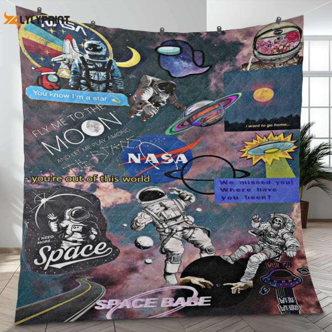 Nasa Houston Space Apollo Astronaut We Have A Present Ver6 Gifts Lover Quilt Blanket,Nasa Apollo Astronaut Quilt Blanket 1