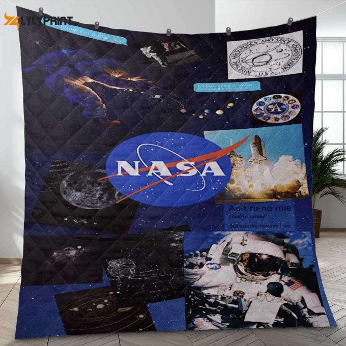 Nasa Houston Space Apollo Astronaut We Have A Present Ver8 Gifts Lover Quilt Blanket,Nasa Apollo Astronaut Quilt Blanket 1